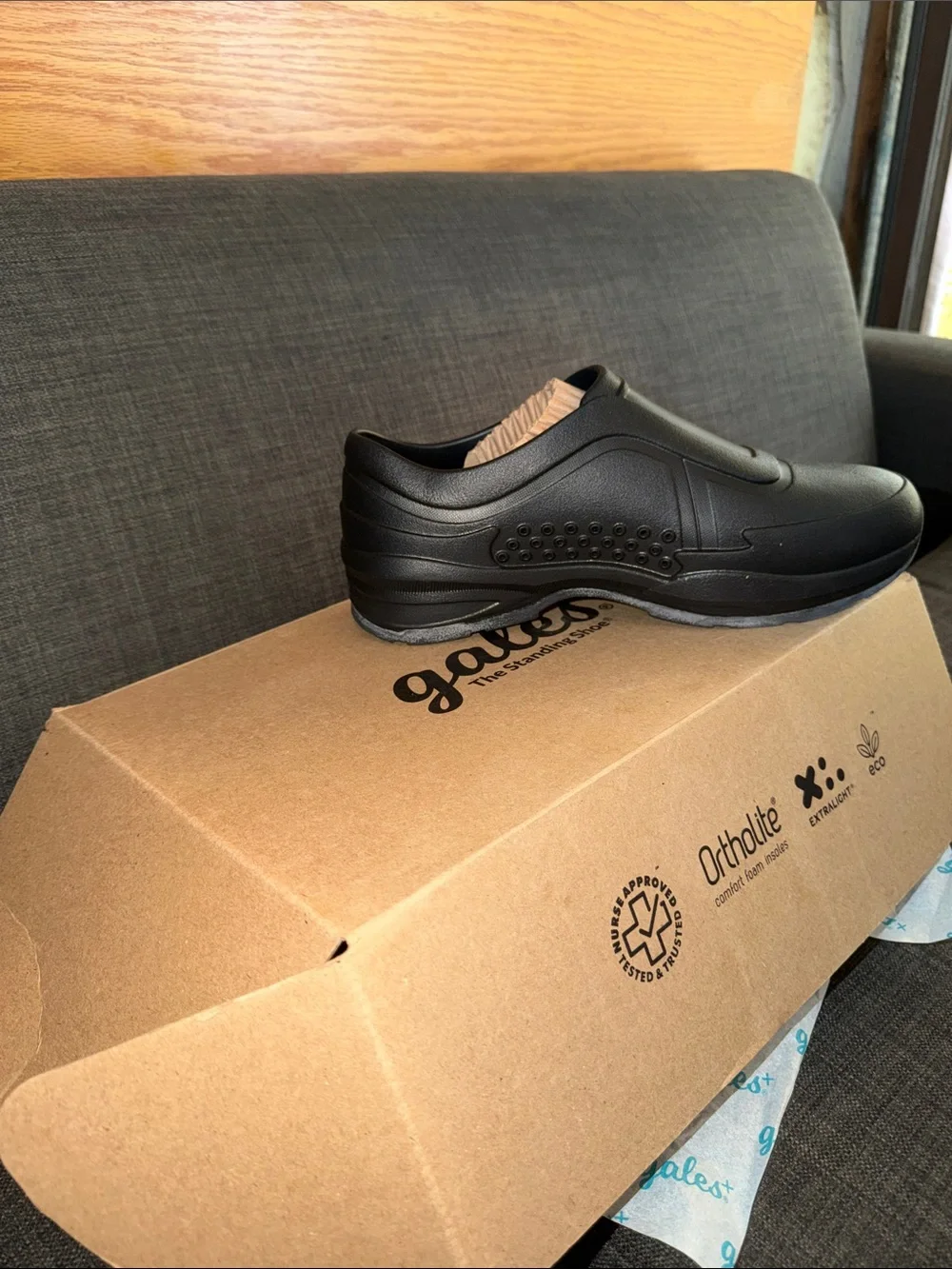 Gales The standing shoe Men's/Womens Black Slip-On Work Clogs